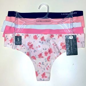 Laura Ashley 5 No Show Panties Set. Brand New.